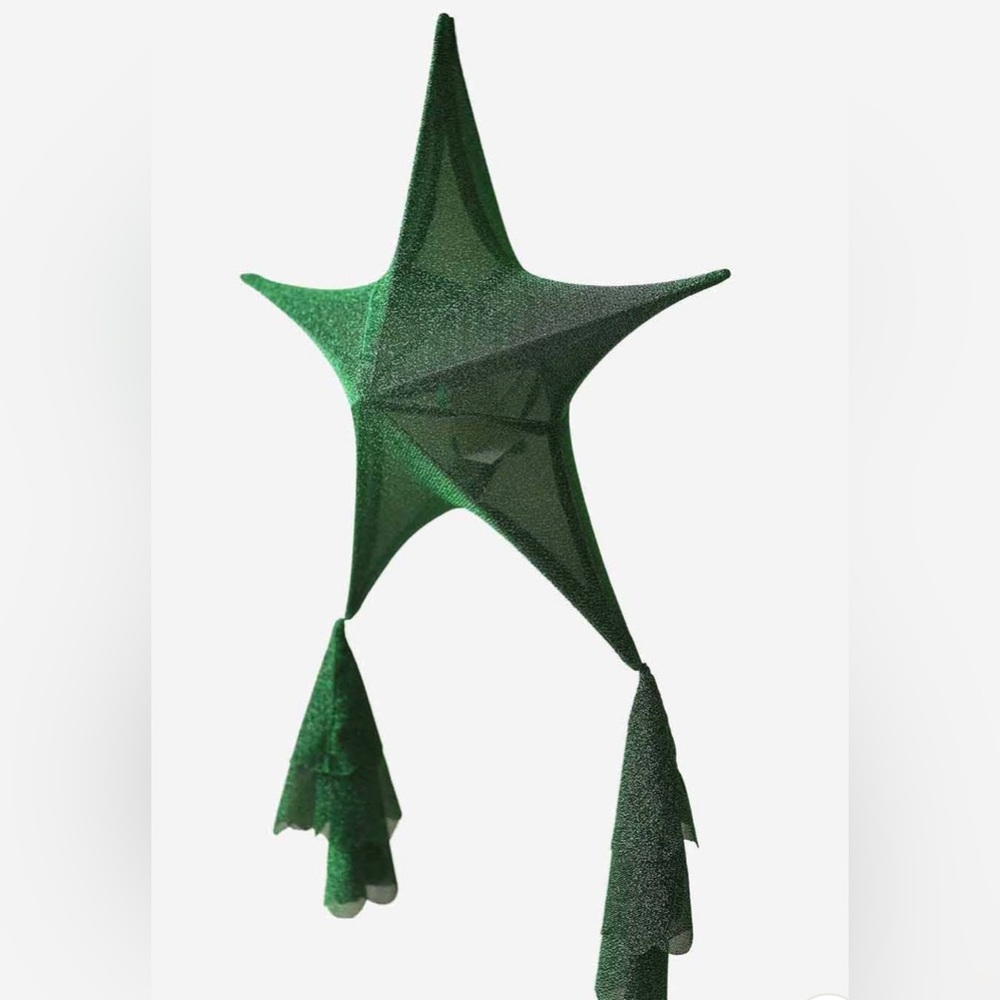 Green Foldable Reusable Star Lantern - Picture 2 of 3